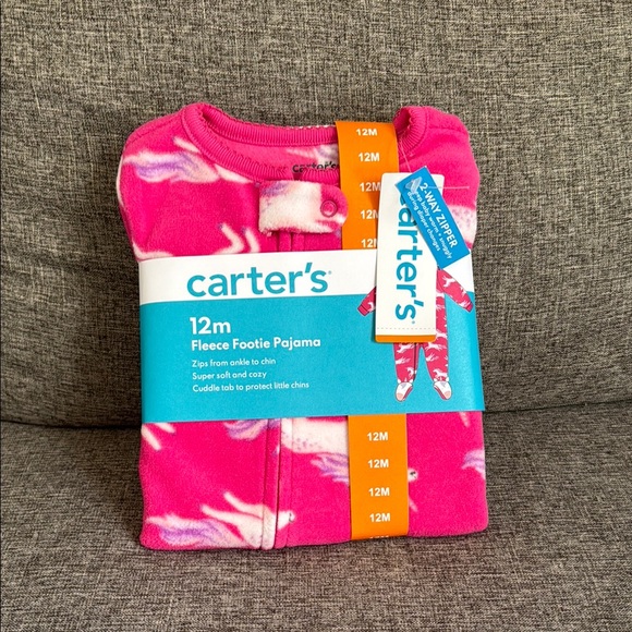 Carter's Other - NWT Carter's Pink Fleece Footie Pajama